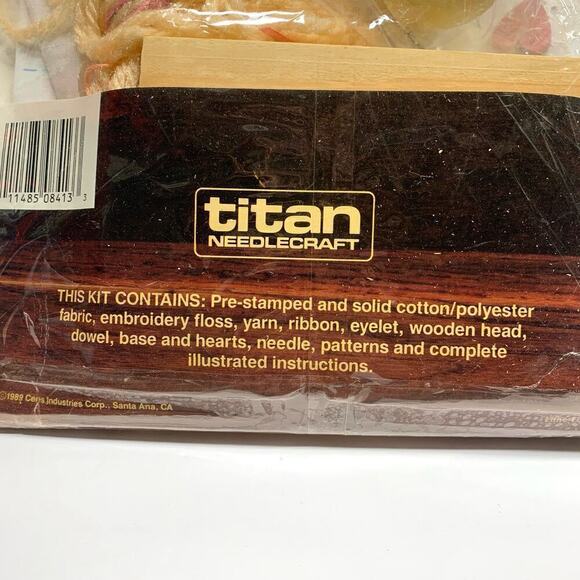 Vtg 1989 Titan Needlecraft “Springtime Doll” Stamped Cross Stitch Kit Unopened - Picture 7 of 7